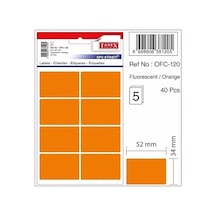 Tanex Ofis Etiketi Fosforlu Turuncu 34x52 5 Yaprak 40 Etiket