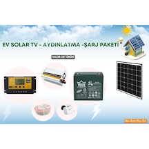Güneş Paneli Seti Aydınlatma Tv Telefon Şarj Paketi