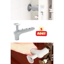 2 Adet Silikon Kapı Kolu Koruyucu Stoper Gri Kapı Arkası Duvar Koruyucu Gürültü Emici Koruma Tampon