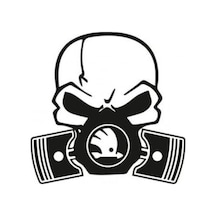 Skoda Piston Kuru Kafa Araba Sticker Yapıştırma