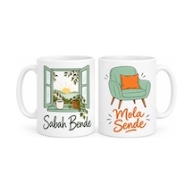 Bezos Sabah Molası 2'li Porselen Kupa Seti - Model 603 Nxrlvng