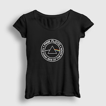 Presmono Kadın Moon Pink Floyd T-shirt Siyah