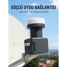 4k Ultra Hd Twin Lnb Çift Uydu Çıkışlı Ku Band Çanak Anten Lnb 0.1 Db