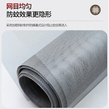 Pazly Sivrisinek Önleyici Fermuarlı Pencere Sineklik, Kendinden Yapışkanlı, Siyah, 110x100cm Fermuarlı Sineklik