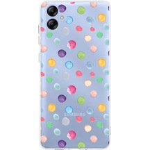 Samsung Galaxy A04e İle Uyumlu 1mm Slim Fit Water Color 6 Baskılı Şeffaf Kılıf Şeffaf