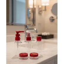 5 Li Seyahat Boy Kozmetik Şişe Seti 30 Ml Çantalı Organizer