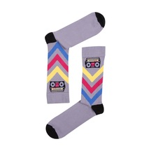 Radyo Desenli Erkek Çorap - 15KDCR136E Koyu Yeşil