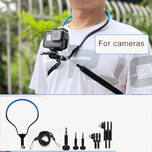 Cbtx Tuyu Akıllı Cep Telefonu Standı Gopro Spor Kamerası İçin Boyunda Asılı Telefon Montajlı Kamera Tutacağı Mavi Stand