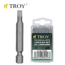 Troy 22225 Bits Uç Seti Düz 4.0X50Mm. 12Adet