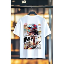 Book Orbook Max Verstappen Redbull Racıng %100 Pamuk Sırt Baskılı Heavy Cotton Premıum Kalite T-shırt Y363 Beyaz