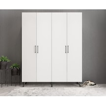 Duke 4 Kapaklı Ayakkabılık Füme Beyaz 160 Cm M2