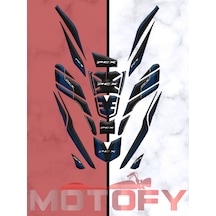Honda Pcx 125 2021-2024 Uyumlu Tank Pad Set Lacivert Siyah