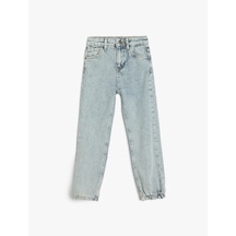 Koton Jogger Kot Pantolon Pamuklu Kapaklı Cep Detaylı Lıght Indıgo 5wkg40066ad Açık Mavi