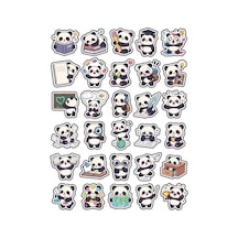 30 Adet Öğrenci Panda Sticker Seti - Laptop Defter Ajanda Telefon İçin Çok Renkli