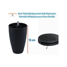 Bro Vidalı Oval Plastik 12 Cm Ceviz Mobilya Dolap Kanepe Koltuk Baza Yükseltici Ayağı Ayakları. Siyah