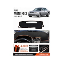 Ford Mondeo 3 2000-2007 Uyumlu Torpido Örtüsü, Torpido Kılıfı - Siyah Kahverengi