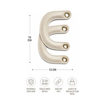 Vollen Yarn Suni Deri Çanta Sapı 15x13 Cm 1 Çift 2 Adet Dikişli Çanta Kulpu Metal Kuşgözlü Çanta Aksesuarı 7