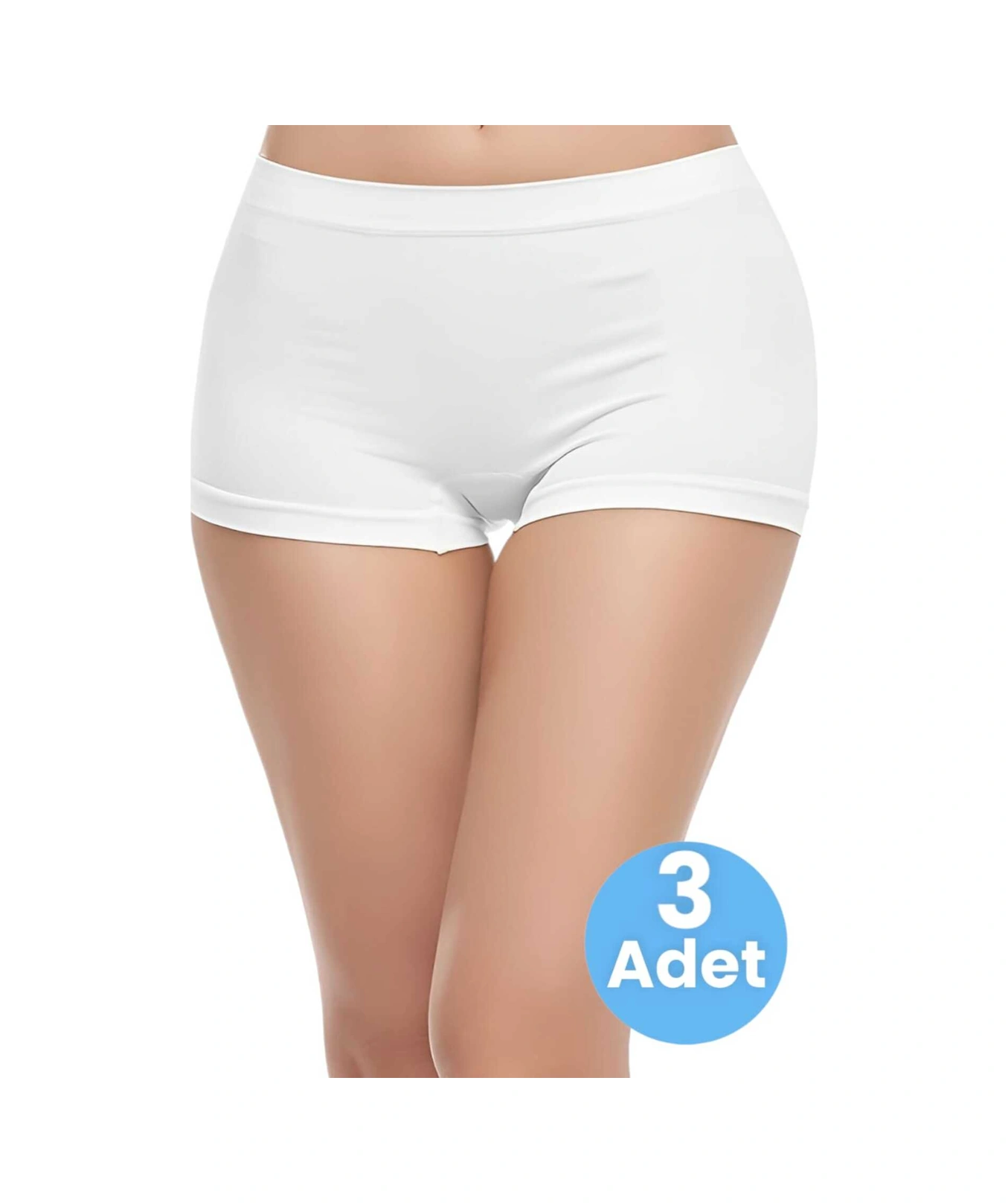 Tezzgelsin Kadın Dikişsiz Boxer 3'lü Set Beyaz