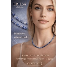 Sertifikalı Lapis Lazuli Dizi Kolye - 4mm Elmas Kesim Minimal Ser Çok renkli