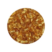 Dökme Cam Kum Boncuk Büyük Boy 6/0 4 Mm - 20 Gram - Şeffaf Bal - Bnc083