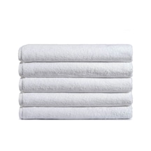 5 Li Otel Banyo Havlusu %100 Pamuklu 70x150 Cm Beyaz 20/2 Ring 500 Gr Beyaz
