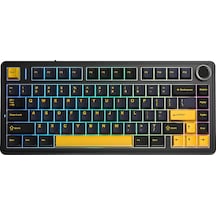 Aula F75 Mekanik Rgb Tkl Reaper Switch Kablosuz Makrolu Hot Swap Klavye Siyah