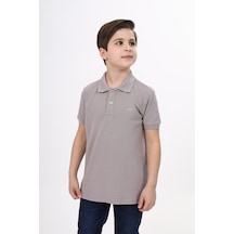 Toontoy Kids Toontoy Unisex Polo Yaka Düğmeli Uzun Kısa Tişört Kahverengi
