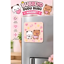 Dudu Bubu Dekoratif Buzdolabı Magneti 6x6 Cm Sevimli Tasarım Bej
