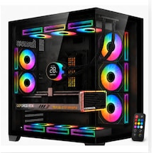 Gametech Prıme Pro 8x120mm Argb Aynalı Fanlı Kumandalı Siyah Bilgisayar Kasas