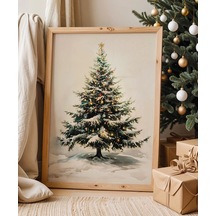 Çerçevesiz Poster Noel Ağacı Sanat