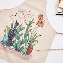 Karikatür Sanat Önlüğü Polyester Yemek Pişirme Mutfak Restoran Kaktüs Etli Yeşil Bitki Moda Önlüğü 8