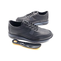 Umut Büyük Numara Hakiki Deri Ortopedik Erkek Ayakkabı Siyah