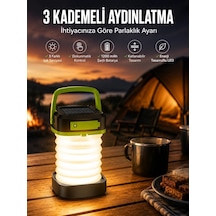 Mey İthalat Led Lamba Kamp Lambası Hafif Taşınabilir Şarj Süreli Akordeon El Fenerli