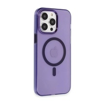 Apple İphone 14 Pro Kılıf Tron Şeffaf Magsafe Kapak - Derin Mor