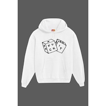 Tarzsokak Unisex Beyaz Zar Baskılı Sweatshirt
