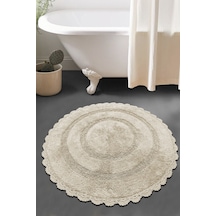 Monre Bej Çap %100 Pamuklu 100x100 Cm Banyo Paspas Seti Renkli