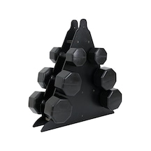 Besinistanbul Ps Spor 3 Çift Dambıl Set 6 Kg + 8 Kg + 10 Kg + Stand Siyah
