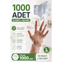 Kalbi Ticaret Şeffaf Eldiven 1000 Adet Hışır Poşet Eldiven Kullan At Tek Kullanımlık Eldiven