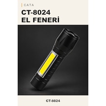 Cata Ct-8024 Flaşörlü Mini Polis El Feneri 3 Fonksiyonlu Siyah