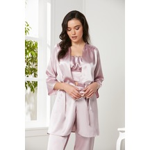 Pierre Cardin Saten 3'lü Kadın Pijama Takımı - 2075 001