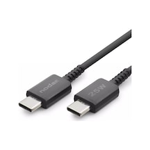 25w Usb-c To Type-c Hızlı Şarj Ve Data Kablosu 1 Metre - Pd Şarj Kablosu, Siyah
