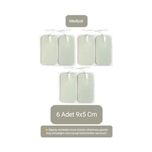 6 Adet 9x5 Cm Universal Büyük Boy Kablolu Tens Pedi - Tens Elektrot Pedi - Yedek Tens Elektrodu