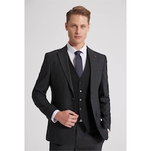 D's Damat Ds Damat Slim Fit Antrasit Armürlü Mono Yaka Tek Yırtmaçlı Astarlı Takim Elbise Kombinli 8HFY5ORTKMBN1 Antrasit