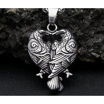 Viking Mitoloji Hafıza Ve Zeka Simgesi Raven Kuzgun Kolye Gümüş
