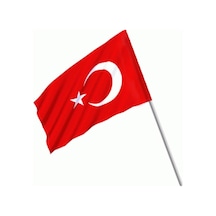 Türk Bayrağı Sopalı Yıkanabilir Alpaka Kumaş 30x45cm Diğer