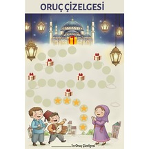 Ödüllü Oruç Takip Çizelgesi - Çocuklara Özel Ramazan Motivasyon Panosu + Yıldız Etiketli