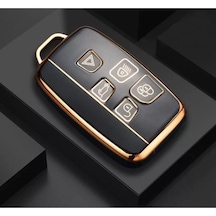 Lüx Land Rover Range Rover Vouge Uyumlu Sport Nano Anahtar Kılıfı Siyah Gold Altın Renk