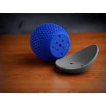 Bezos 3d Baskı Küre Saksı - Kafes Dokulu İki Parçalı Dekoratif Saksı - Mavi-gri Hb006
