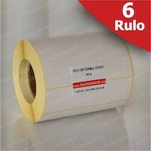 Termal Etiket 100X120 - Barkod Etiketi 6 Rulo 1.500 Adet