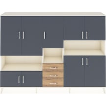 Arges Dolap 13 Raflı 3 Çekmeceli 9 Kapaklı 220x30x163 Aytaşı-antr Aytaşı-antrasit/çam